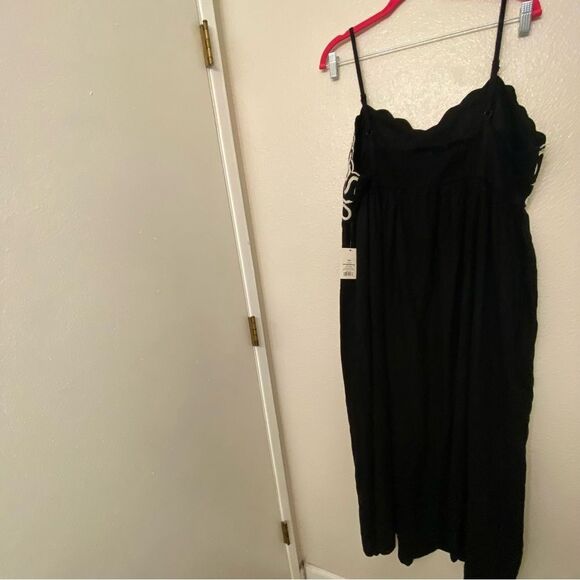 A New Day Crewel Maxi A-Line linen Dress black white embroidery sun dress XXL - Picture 6 of 14